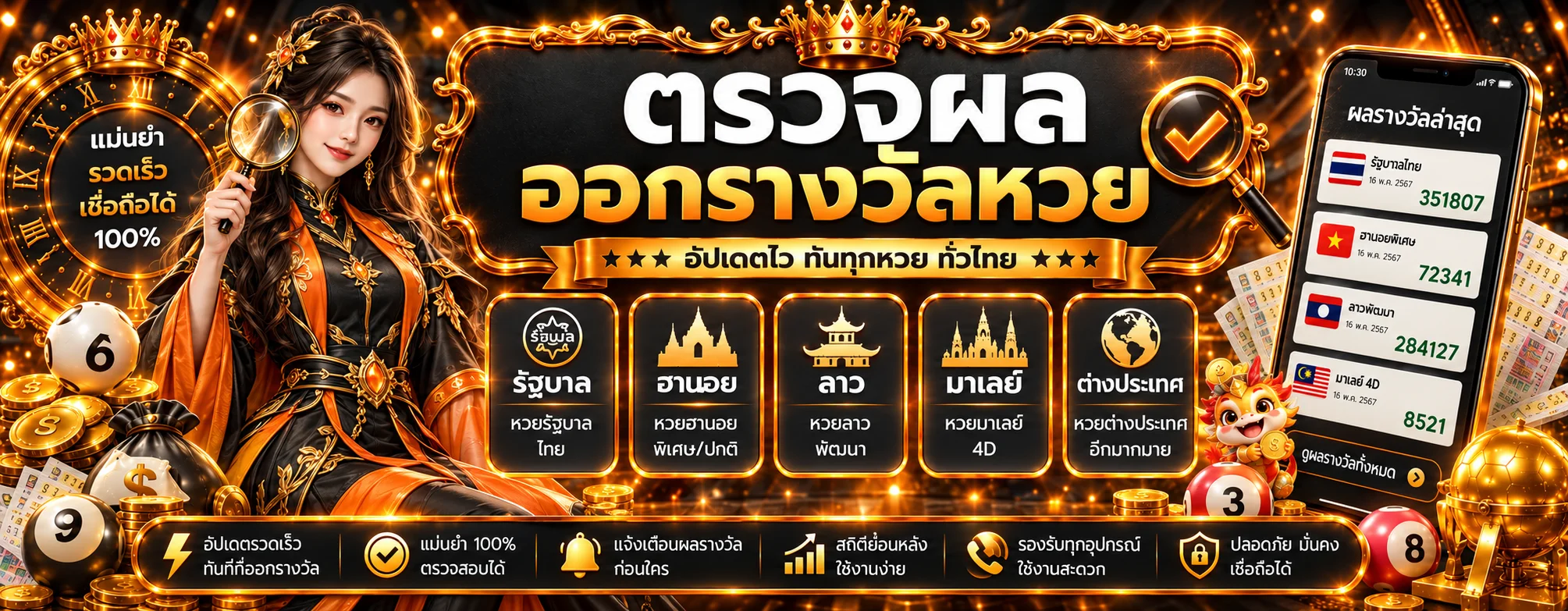 แบนเนอร์ตรวจผลหวยออนไลน์บน EMERALD789